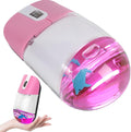 Wireless Mouse -Cute Clear Aqua Design, Water Mouse with Optical Precision, Silent Clicks, Lightweight & Floating Animal Transparent Retro Style for Home Office, Great for Kids & Adult(Dolphin-Pink)