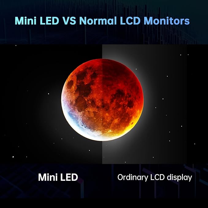 KTC Mini LED Monitor 27 Inch, HDR1000 1440P 165Hz 144Hz Gaming Monitor,Built-in Speakers, Type-C 90W, HDMI/DP/USB,Swivel/Height/Pivot/Tilt Adjustable, VESA, 2K PC Monitor for Gamer & Designer