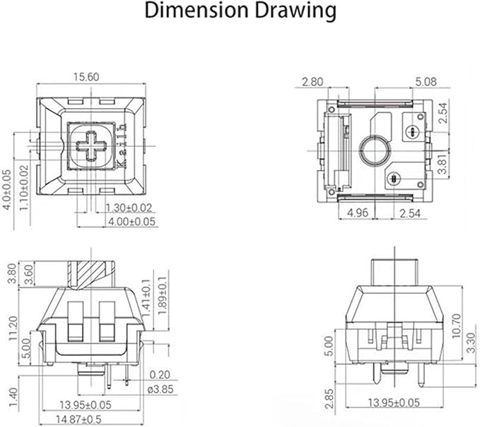 Kailh Box White Clicky Keyboard Switch,3-pin 45gf Pre-Lubed Dustproof Waterproof RGB SMD Key Switches for 3D Prints and Mechanical Gaming Keyboard(White,108pcs)
