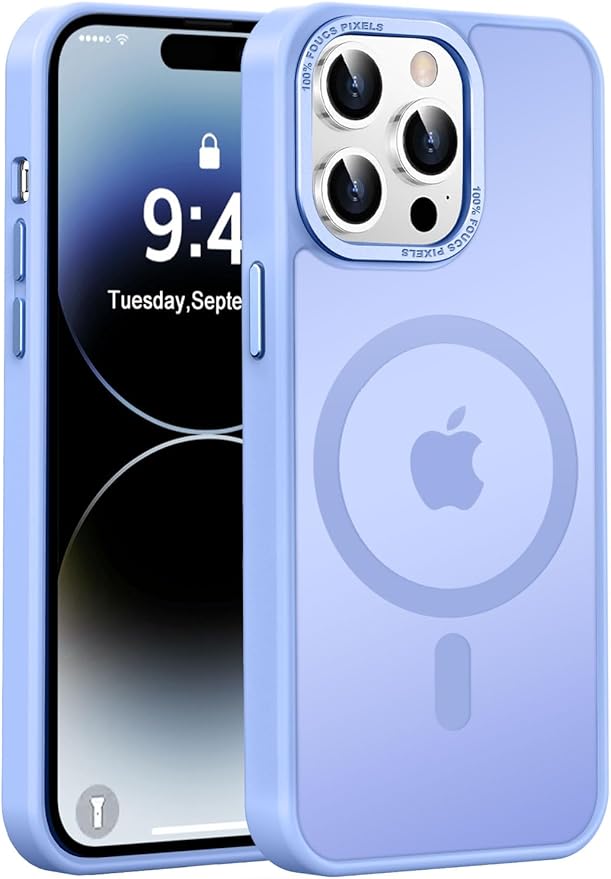 Newfuture Designed for iPhone 14 Pro Case with Magnetic [13 FT Military Drop Protection] [Compatible with Magsafe] Slim Translucent Matte Shockproof with Anti-Fingerprint Phone Case, Blue
