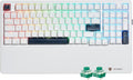 Wireless Mechanical Keyboard with Wrist Rest,Tri-Mode BT5.0/2.4GHz/USB-C Hot Swappable Custom Keyboard,Pre-lubed Clicky Switches,RGB Backlit Computer Gaming Keyboards for PC/Tablet/PS/Xbox(White)