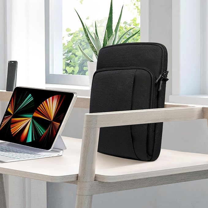 TiMOVO 13 Inch Tablet Sleeve with Shoulder Strap for iPad Air 13", iPad Pro 13"/ 12.9", Galaxy Tab S10 Plus/S10 FE+/FE Plus 12.4", Remarkable Paper Pro 11.8", Black