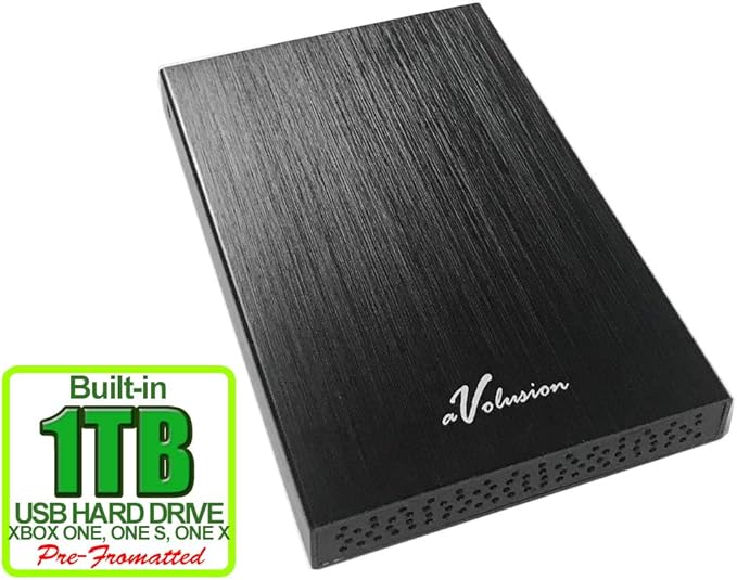 Avolusion HD250U3 1TB USB 3.0 Portable External Gaming Hard Drive (Xbox One Pre-Formatted) - Black