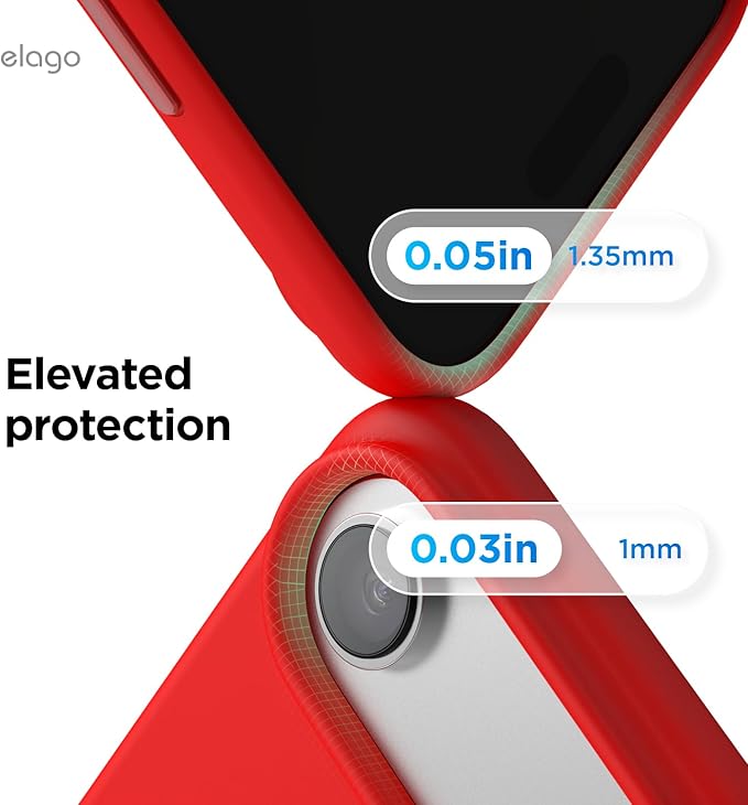 elago for iPhone Air Case, Premium Magnetic Silicone Case, Compatible with MagSafe, Liquid Silicone Material, Protective Cover, Shockproof, Slim Phone, 6.5 inch (Red)