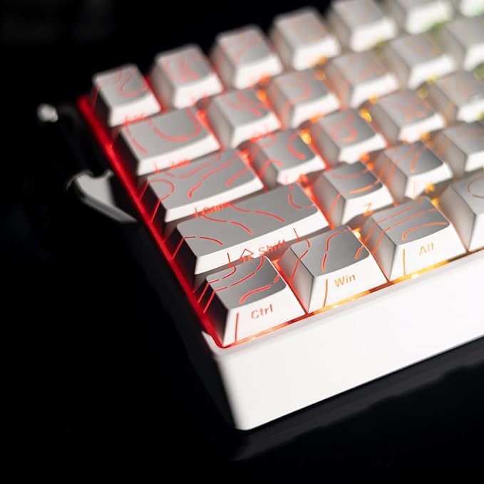 GK GAMAKAY x NaughShark NS68 Rapid Trigger Wired Gaming Keyboard, 65% Hall Effect Mechanical Keyboard, 8KHz Polling Rate 0.01mm RT, Snap Tap, Outemu Peach Crystal Magnetic Switch (White-Side Printed)