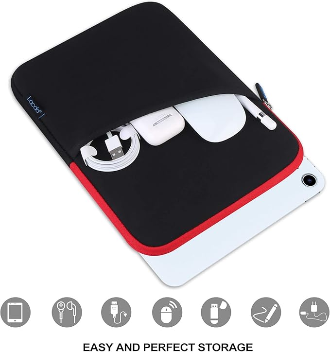 Lacdo Tablet Sleeve Case for 11 inch iPad A16 / 11 inch iPad Air M4 M3 M2 / 11" iPad Pro M5 M4 / 10.9" iPad /10.2" iPad / 10.9" ipad Air / 11 Inch Samsung Galaxy Tab A9+ Bag, Fit Magic Keyboard, Red