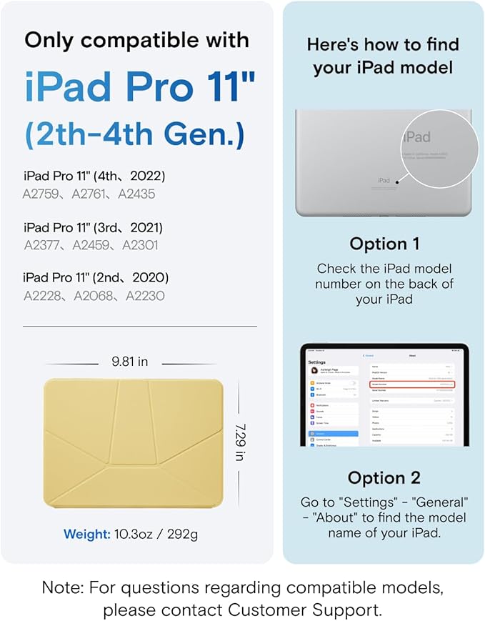 MOFT Dynamic Folio Tablet Stand for Desk Compatible with iPad Pro 11" (4th 2022 | 3rd 2021 | 2nd 2020), Slim Magnetic Tablet Holder Case with 20+ Viewing Angles, Panna Cotta x Faded Jeans