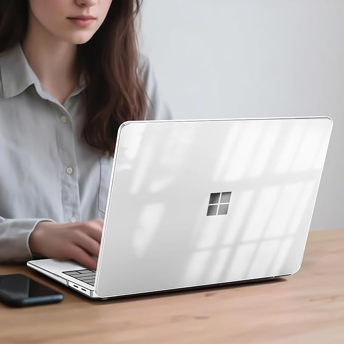 Plastic Hard Shell Case for 13 inch Microsoft Surface Laptop 2025 Model 2095 (Windows 11 Copilot+ PC), Scratch-Resistant Cover for Microsoft Surface Laptop 13-inch 2025, Crystal Transparent