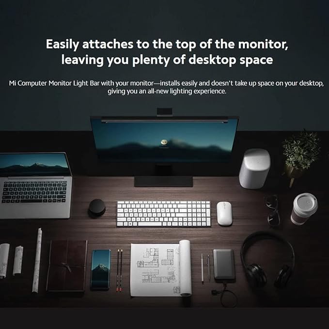 Xiaomi Mi Computer Monitor Light Bar, Screen Light Bar (270 Lumens, Adjustable Colour Temperature 2700-6500K, Colour Rendering Index RA95, No Reflective Glare, Easy Installation, Modern Design)
