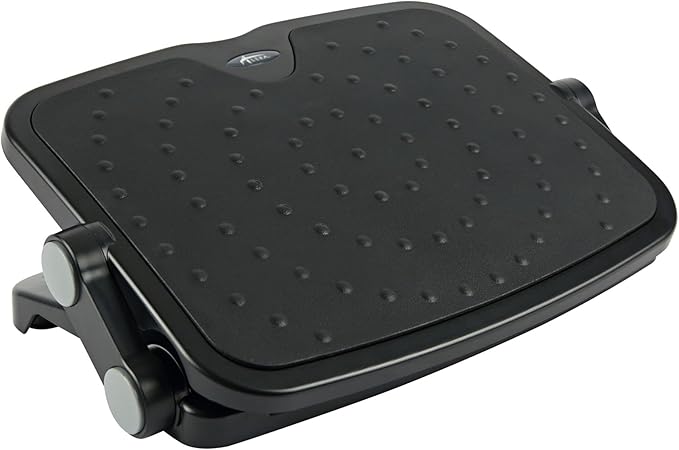 Alera ALE Soft Cushioned Ergonomic Footrest, 14w x 19 5/8d x 3 3/4 to 7 1/2h, Black