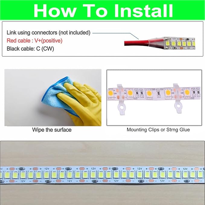 SUYOOULIN LED Strip Lights, SMD 2835 LED Strip, DC12V 1200LEDs 16.4Ft 26000LM High Density LED Light Strips Tube Waterproof IP67, 3 Times Brightness Than SMD3528 LED Strip, Natural White 4500K