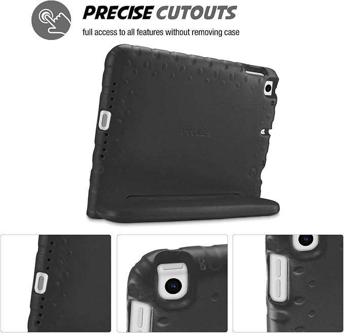 ProCase Kids Case for iPad 9th Generation/iPad 8/iPad 7, iPad 10.2 Case 2021 2020 2019/iPad Air 10.5/iPad Pro 10.5 Kids Case, Shockproof Lightweight Case with Convertible Handle -Black