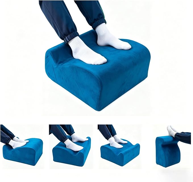 Foot Rest for Under Desk at Work. Multifunctional 3-Tier Foot Stool Office Desk Accessories, Soft Ergonomic Footrest,Support Foot Pillow,Heel Chair,Leg Elevation Pillow (Blue, One Size)