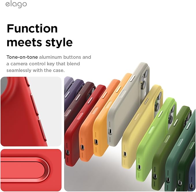 elago for iPhone 17 Pro Case, Premium Magnetic Silicone Case, Compatible with MagSafe, Liquid Silicone Material, Protective Cover, Shockproof, Slim Phone, 6.3 inch (Red)