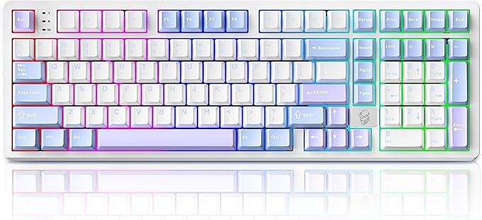 LEOBOG HI98 Mechanical Keyboard, Wired Creamy Gaming Keyboard with Ergonomic Gasket Structure, Hot-Swap Custom RGB Keyboards for Win/Mac/Android/Gamer - Purple, Star Vector Switch