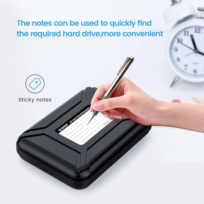 ORICO Hard Drive Case 3.5 inch HDD Storage Carrying Case Anti-Static and Shockproof External Hard Drive Portable Case, Compatible with WD, Seagate, Toshiba, Samsung, Hitachi, Crucial-PHXBK
