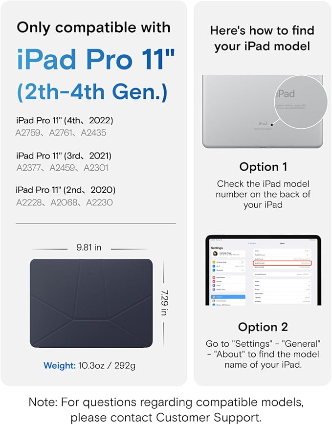 MOFT Dynamic Folio Case for iPad Pro 11" (4th 2022 | 3rd 2021 | 2nd 2020), Slim Magnetic Stand Case with 20+ Viewing Angles, Auto Wake/Sleep,Navy Blue x Oz Green