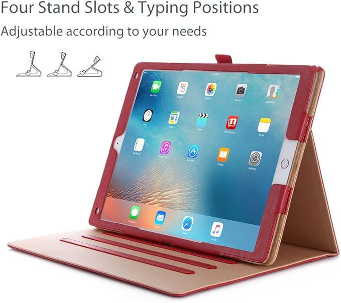 ProCase for iPad Pro 12.9 2017/2015 Case (1st & 2nd Generation), Stand Folio Case Cover for iPad Pro 12.9 Inch (Old Model 2017/2015), with Multiple Viewing Angles, Pencil Holder -Red