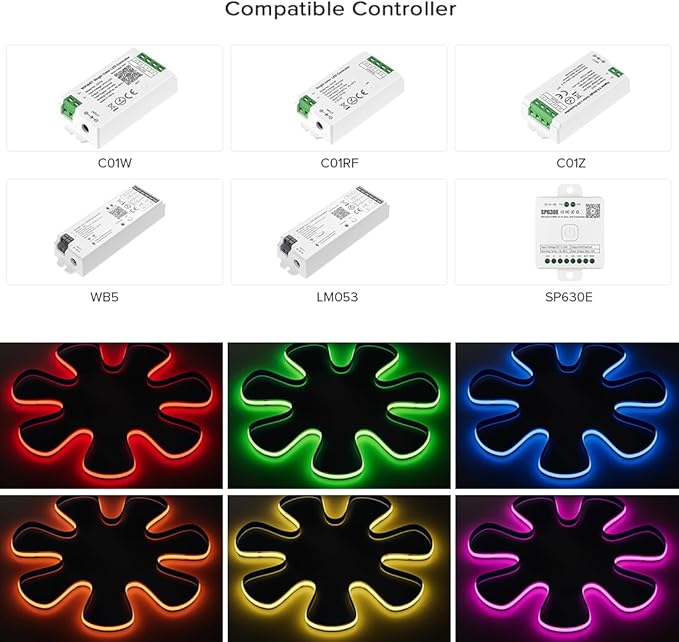 COB Orange LED Strip Light DC12V Flexible High Density Uniform Bright 480LEDs/m Strips 16.4FT CRI90+ 8MM Width Dimmable COB LED Tape for Cabinet Indoor Decor(No Adapter/Controller)