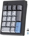 Kisnt FD17 Wireless Mechanical Number Pad, Bluetooth 5.0& 2.4G Dual Mode Numeric Keypad, 17 Keys Hot Swappable Numpad with PBT Keycaps for Laptop/PC/TKL Keyboards(Black, Linear Switch)