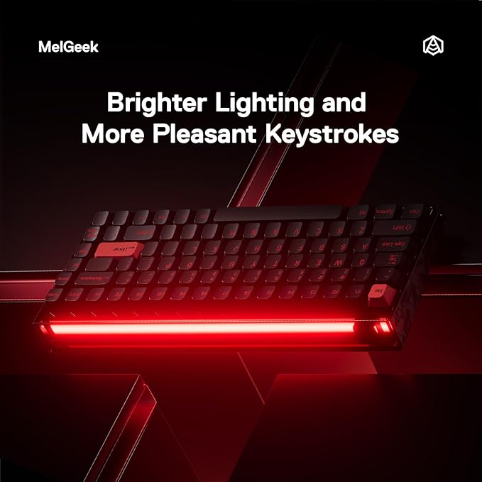 MelGeek MADE84 Ultra+ Wired Gaming Keyboard, Magnetic Keyboard with Hall Effect, 75% Compact Rapid Trigger, Hot-Swappable, RGB Snap Tap & Adjustable Actuation, Online HIVE Custom, Aluminum Case-Red