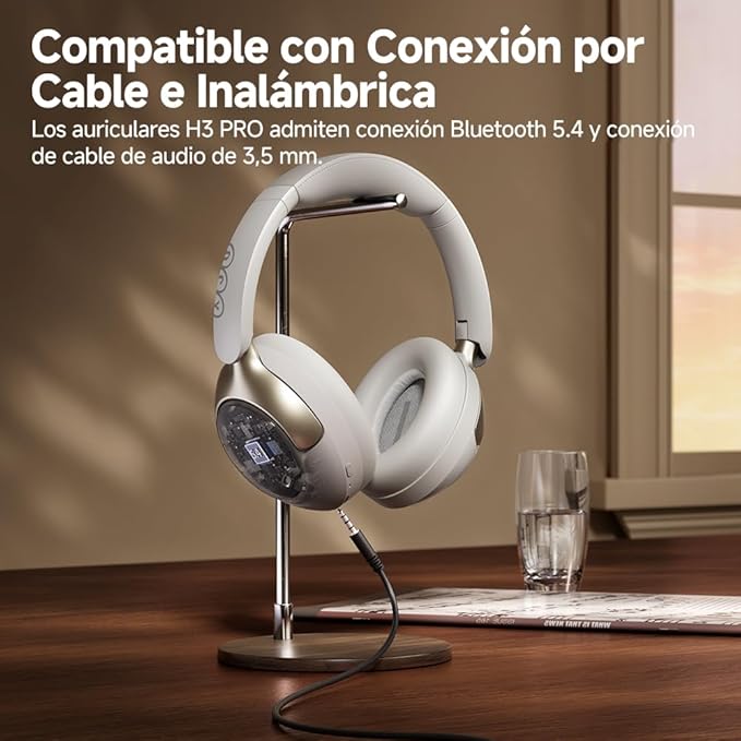 QCY H3 PRO Adaptive ANC Wireless Headphones Over Ear, 50dB Active Noise Cancellation with Multiple Modes, LDAC Hi-Res Wireless Audio, 55H Playtime, Custom EQ via App, Bluetooth 5.4