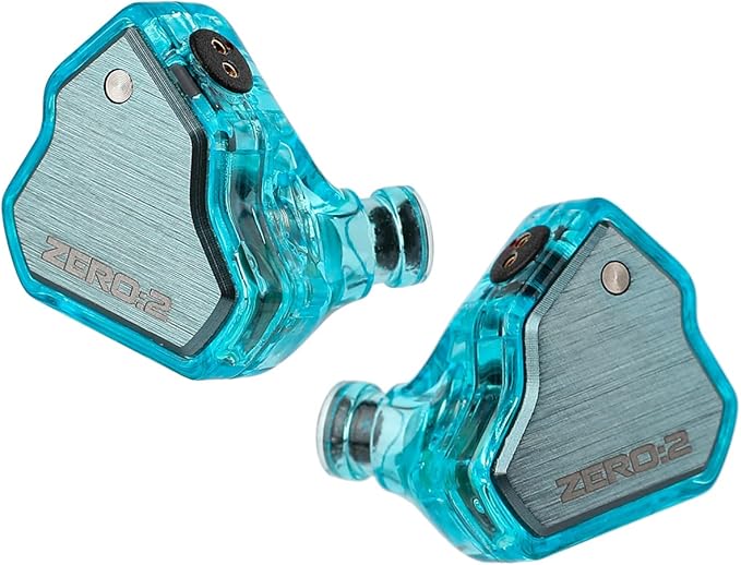 Linsoul 7Hz x Crinacle Zero:2 in Ear Monitor, Updated 10mm Dynamic Driver IEM, Wired Earbuds Earphones, Gaming Earbuds, with OFC IEM Cable for Musician (Blue, Typec MIC)