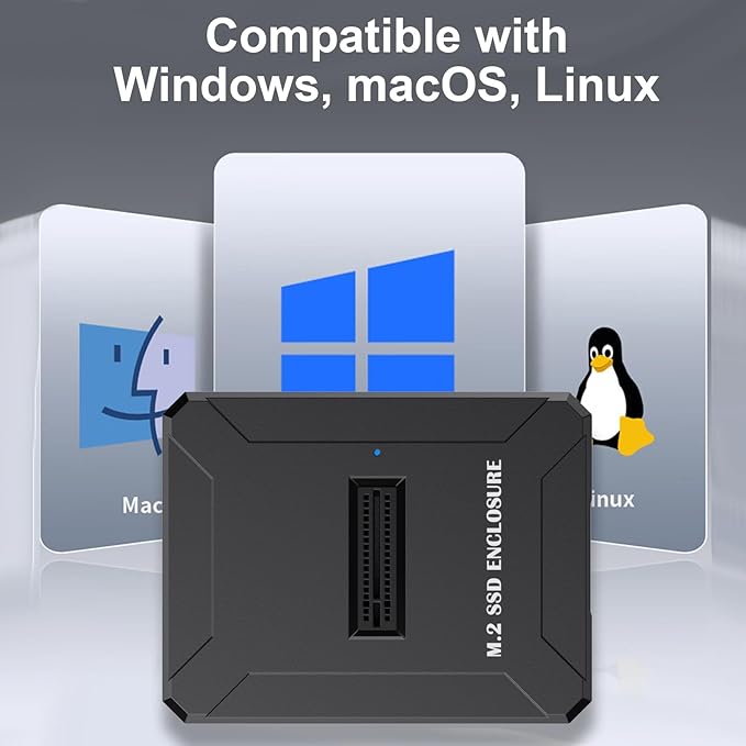 M.2 NVMe SSD Reader External, 10Gbps M2 to USB Adapter for Both M 2 (M Key, B+M Key) NVMe and SATA NGFF SSD Dock, Size for 22110 2280 2260 2242 2230 Drive Docking
