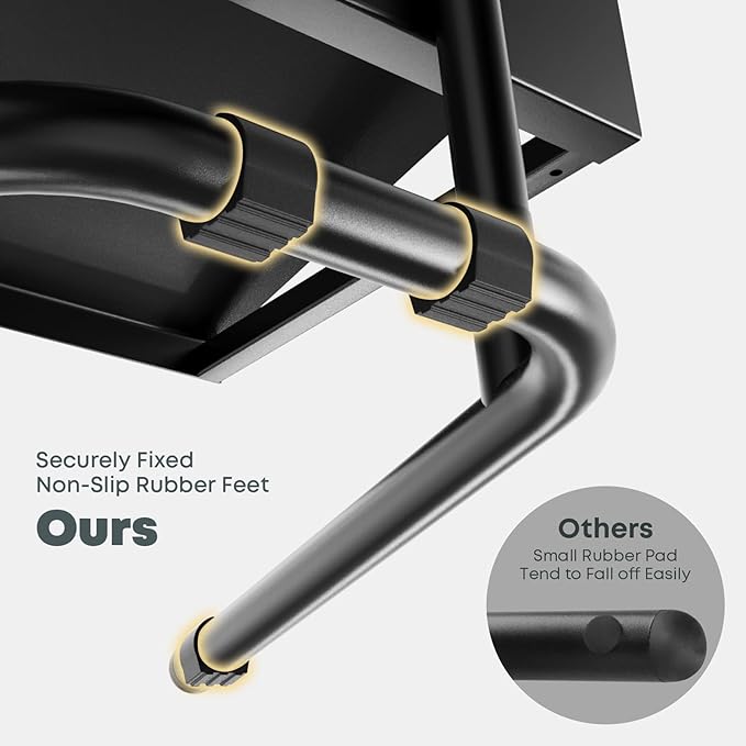 Height Adjustable Foot Rest - Relief Platform for Standing and Sitting, Ergonomic Under Desk Footrest with Non-Slip Surface, 6 Height Settings, Sturdy Metal Frame, Easy Assembly, Black