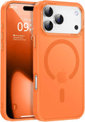 Newfuture Magnetic for iPhone 17 Pro Max Case [Compatible with Magsafe] [Military Grade Drop Protection] Translucent Matte Anti-Scratch Shockproof Protective Phone Cover 6.9 Inch, Orange