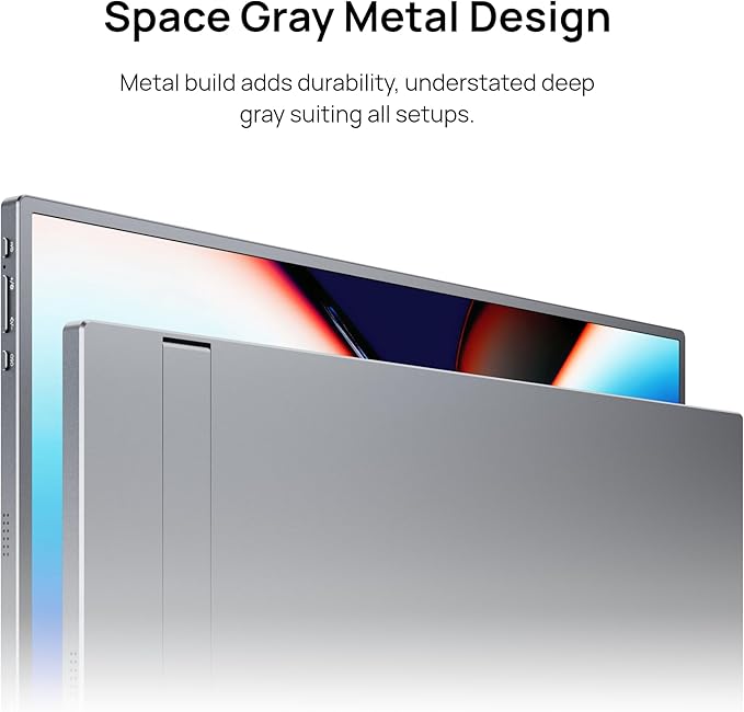 ARZOPA 17.3" Portable Monitor Gray, 1080P FHD 103% sRGB IPS Gaming Monitor Laptop Monitor with Built-in Kickstand HDMI USB C External Screen for PC Mac Phone Xbox PS5 - Z1C Plus