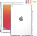 Clear Case for iPad 6th/5th Gen 9.7" (2018/2017) & iPad Air 1/Air 2 Cover (Air 1st/2nd Gen) & iPad Pro 9.7 2017 with Pencil Holder Crystal Transparent Shockproof Soft TPU Back Shell, Clear
