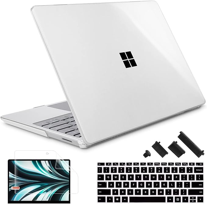 Case for 13.5" Microsoft Surface Laptop 5/4/3 with Metal Palm Rest ONLY 2019-2022 Release Models:1868/1951, Plastic Hard Shell Case with Keyboard Cover & Screen Protector, Crystal Clear
