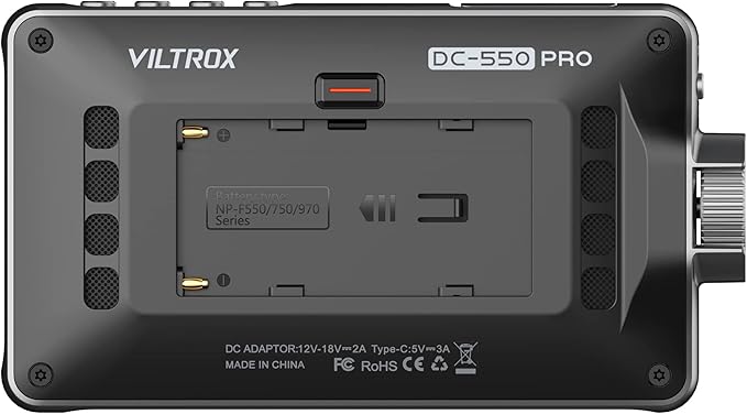 VILTROX 5.5 Inch 1200nits 4K 10bit HDMI Field Monitor, Touchscreen 3D LUT Portable Video Kit With Battery, On-Camera RGB Parade Histogram Waveform Focus Assist (DC-550 Pro)