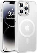 Newfuture Designed for iPhone 14 Pro Max Case with Magnetic [13 FT Military Drop Protection] [Compatible with Magsafe] Slim Translucent Matte Shockproof with Anti-Fingerprint Phone Case, Frosted White