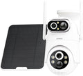 Eseecloud Dual Lens Solar Security Camera Wireless Outdoor, 5GHz Wi-Fi, Battery, AI Motion Tracking,Color Night Vision, Two Way Audio, Easy to Setup, Audible Flashlight Siren, 180 Days Exchange Policy