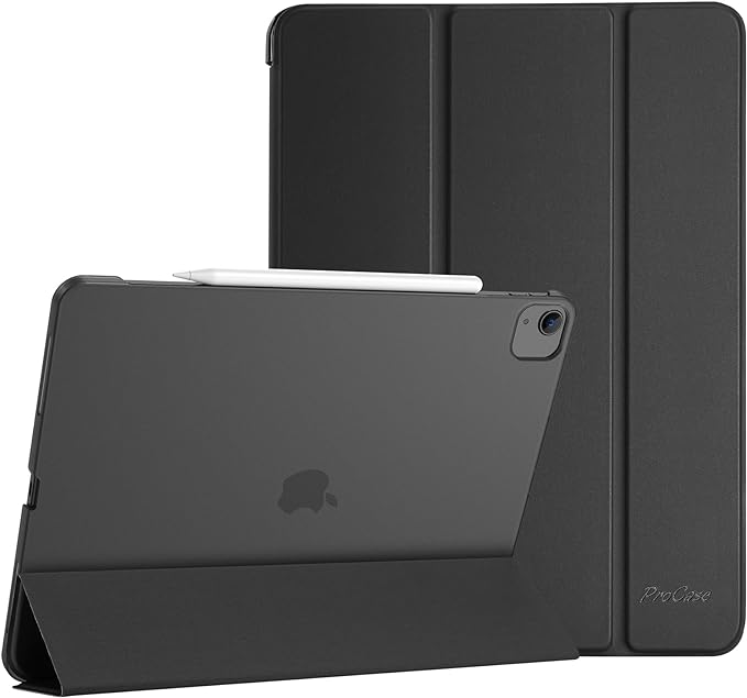 ProCase Smart Case for iPad Pro 12.9 2022/2021/2020/2018, Slim Stand Hard Back Shell Smart Cover for iPad Pro 12.9" 6th Gen/5th Gen/4th Gen/3rd Gen -Shadowblack