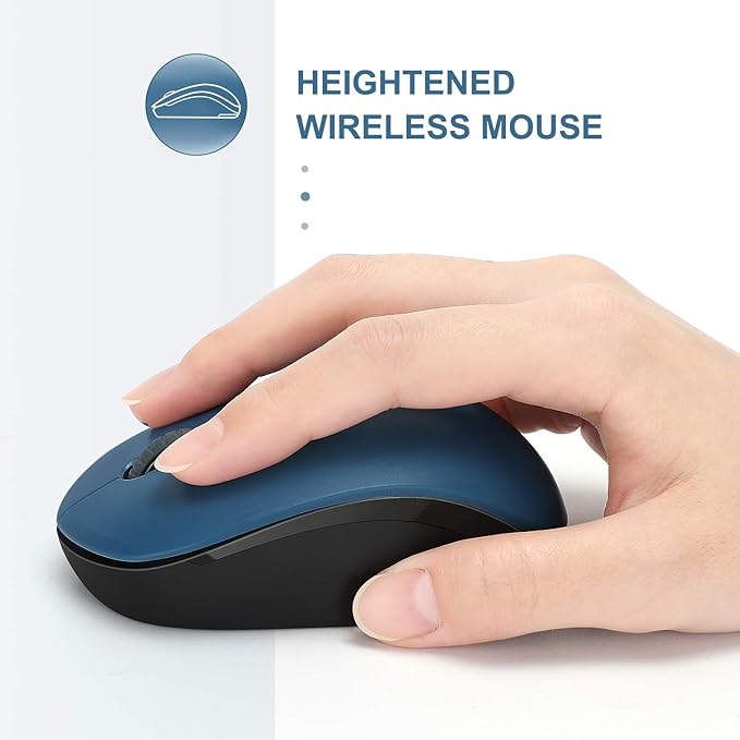 seenda Wireless Mouse, 2.4G Noiseless Mouse with USB Receiver Portable Computer Mice for PC, Tablet, Laptop, Notebook - Blue & Black