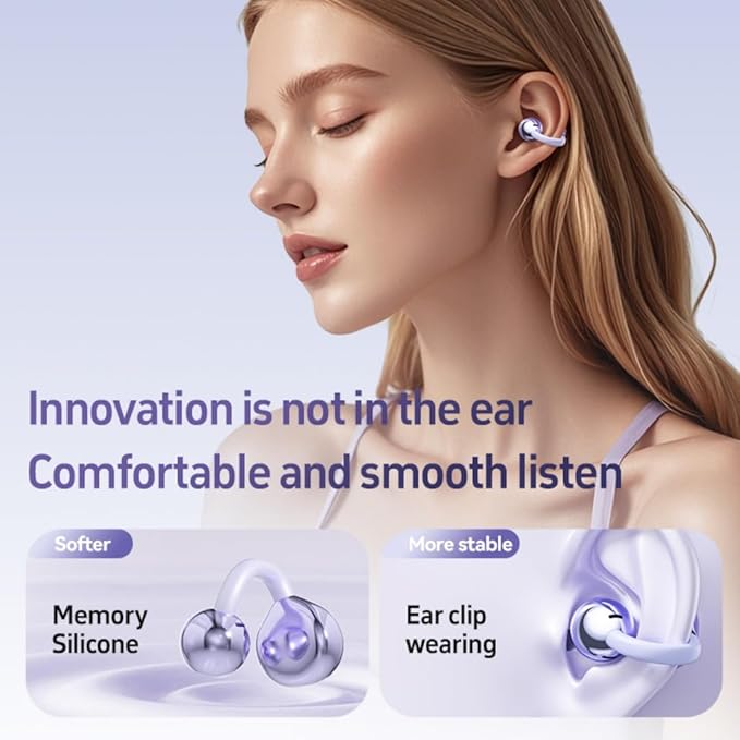 Open Ear Headphones, Wireless Earbuds for Sports Running Gym, 24H Battery, Sweat Proof, BT5.4, Noise Cancelling Mic, Wireless Charging Case for iOS Android (Style 1:Golden)