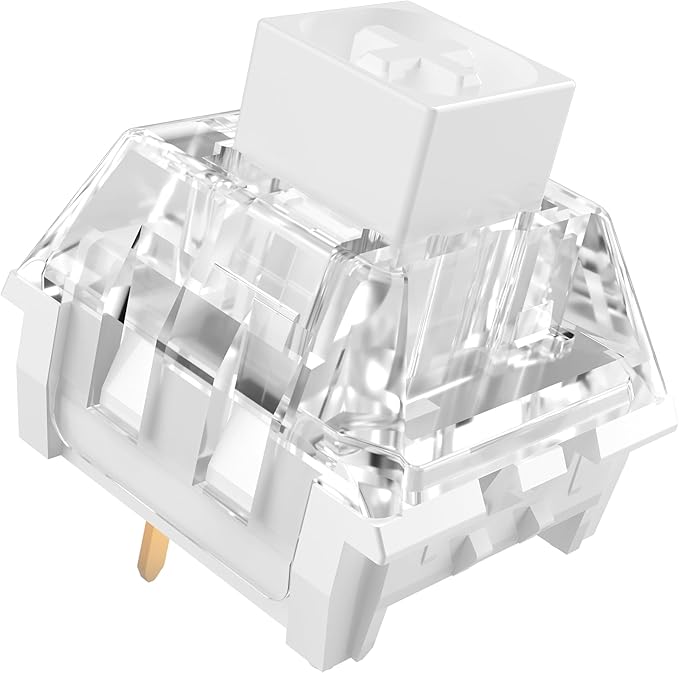 Kailh Box White Mechanical Keyboard Switches,3-Pin 45gf Clicky/Speed Typing/Gaming/Waterproof Switches(Kailh Box White,10Pcs)