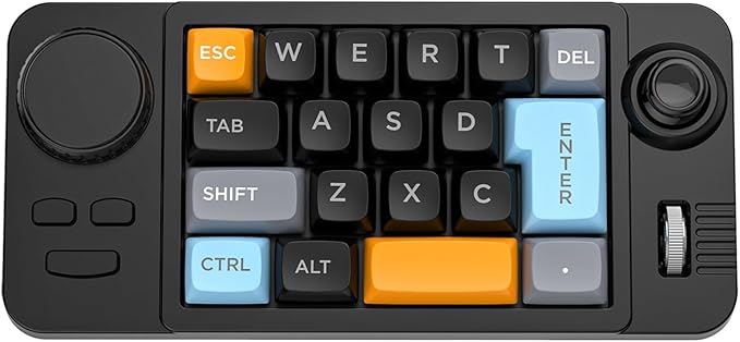 UncleS Double Scroll Wheel Mechanical Keyboard 19 Key Small Keypad Color Backlits Programmable Joystick Hot Swappable Switches Space Saving Macroed Gaming Keyboard
