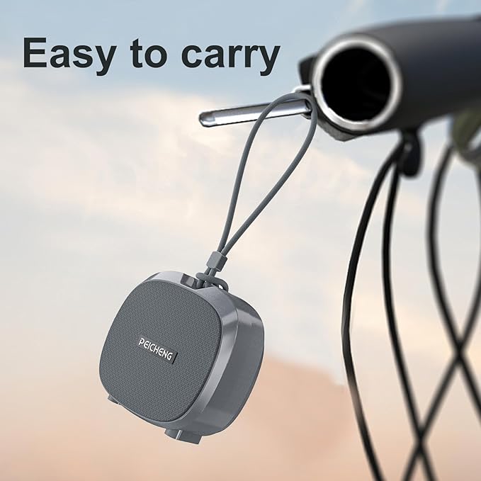 PEICHENG Speaker, Small Portable Bluetooth Wireless IPX5 Waterproof Shower Speaker,Loud Stereo Sound Deep Bass,TWS Paire, RGB Lights,Long Playtime for Outdoor Party, Great Gift,1PC(Gray)