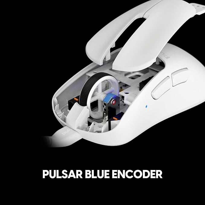 Pulsar Gaming Gears Xlite Wired Gaming Mouse, Ultra Lightweight 1.83 oz (52g), Ergonomic, Optical Switch, 26000 DPI, Motion Sync, PAW3395 Sensor (Medium, Wired, White)
