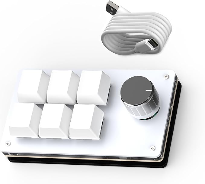 SIKAI CASE Programmable Macro Keyboard, 6 Key Mechanical Gaming Keypad, Custom Knob KeyPad, Hot swappable Switch Gaming Keyboard, Wired programmable keypad with Drawing Programming Video