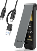 FIDECO M.2 NVMe SSD Enclosure, M.2 NVMe to USB Adapter, USB 3.2 Gen 2 (10Gbps) SSD Reader for M & M+B Key, Sandwich Style Design, Tool-Free Installation, Support UASP and Trim (Grey)