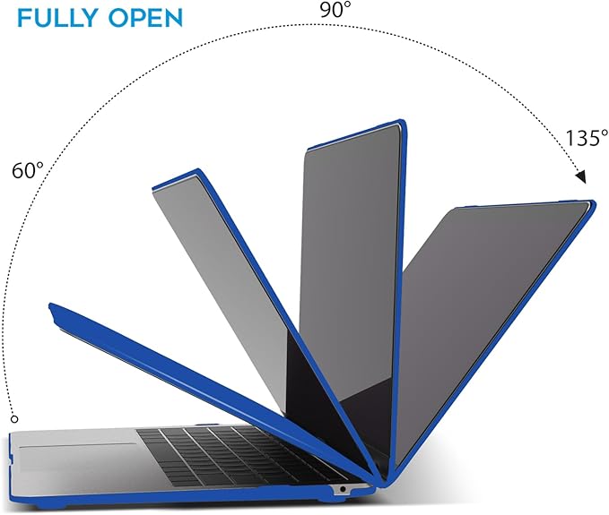 IBENZER Compatible with New MacBook Air 13 inch Case 2022 2021 2020 M1 A2337 A2179 A1932, Plastic Hard Shell Case with Keyboard Cover for Mac Retina Display with Touch ID, Klein Blue, AT13-KLBL+1