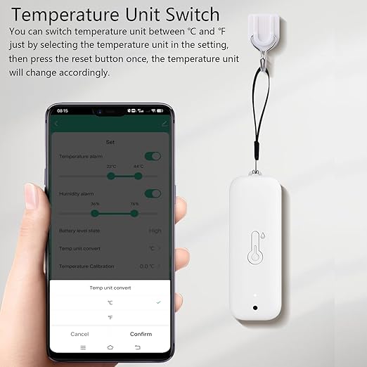 WiFi Hygrometer Thermometer Sensor: Wireless Smart Temperature Humidity Monitor with App Notification Alert, Data Storage Export, Calibration Function, Compatible with Alexa (White-4PCS)