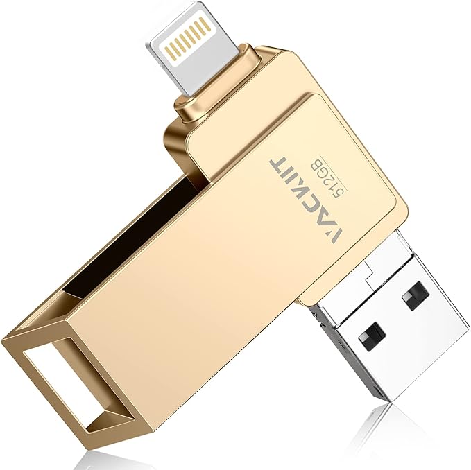 MFi Certified 512GB Flash Drives 3.0 High Speed 3ni1 USB Stick External Storage for iPhone/PC/iPad/Android/More Devices for Photos and Videos Transfer Storage Backup