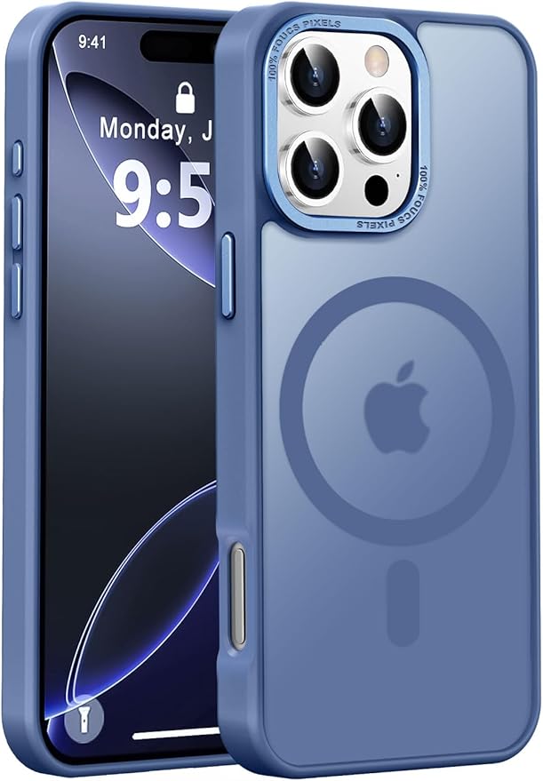 Newfuture Designed for iPhone 16 Pro Case with Magnetic [13 FT Military Drop Protection] [Compatible with Magsafe] Slim Translucent Matte Shockproof with Anti-Fingerprint Phone Case,Light Blue