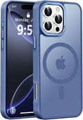 Newfuture Designed for iPhone 16 Pro Case with Magnetic [13 FT Military Drop Protection] [Compatible with Magsafe] Slim Translucent Matte Shockproof with Anti-Fingerprint Phone Case,Light Blue